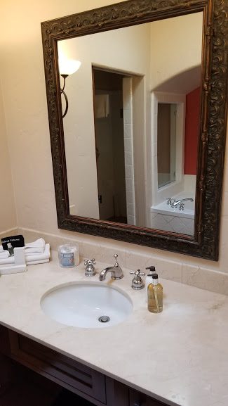 Bathroom vanity before remodel